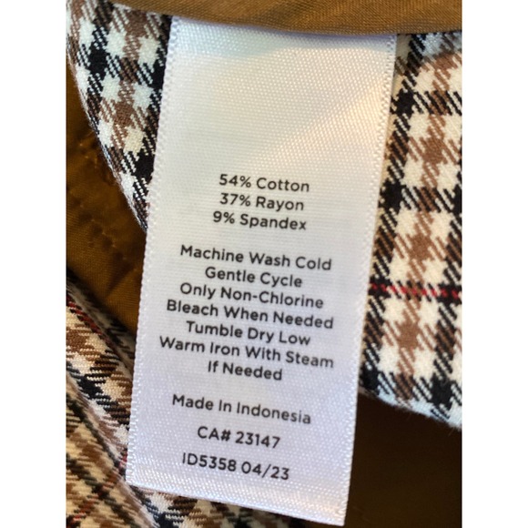 Talbots Women's Chatham Ankle Pants Size 14 Plaid Side-Zipper Slits - Picture 10 of 10